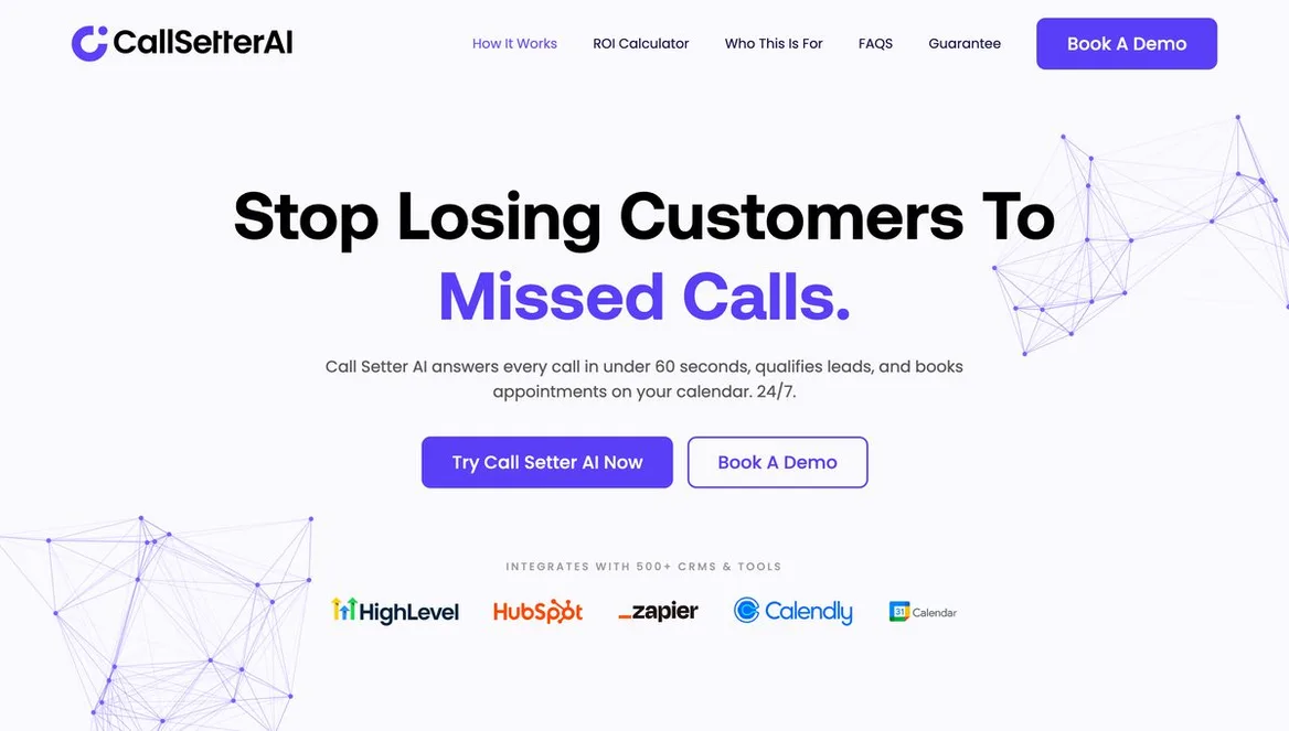 CallSetter AI website built by Tested Media, SEO company serving Madison